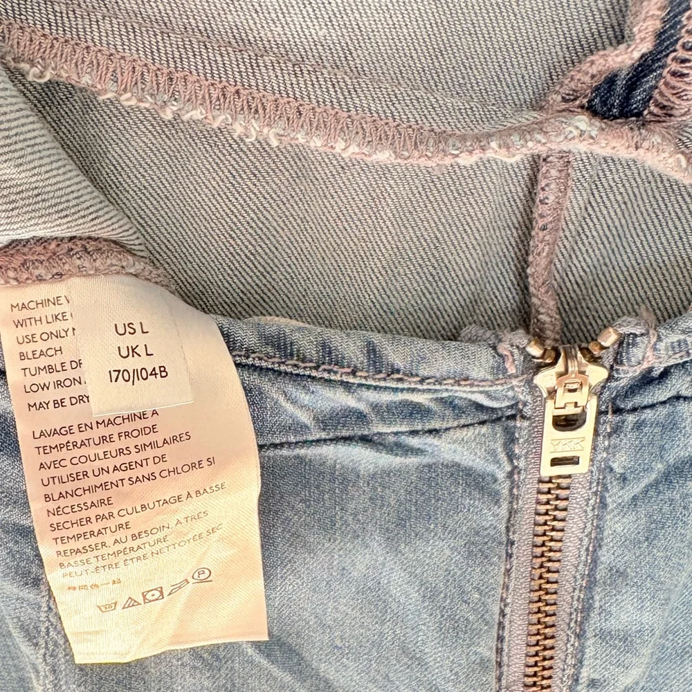 Free People Light Blue Denim Halter Jumpsuit